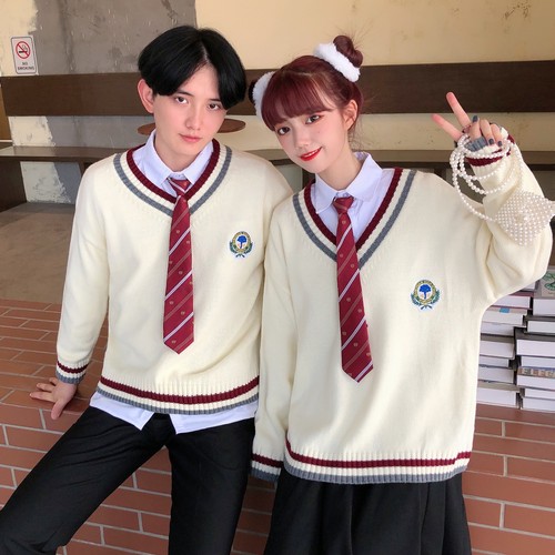 韩版秋冬校服毛衣套装学院风日系jk制服初高中生运动会班服合唱服 - 图2