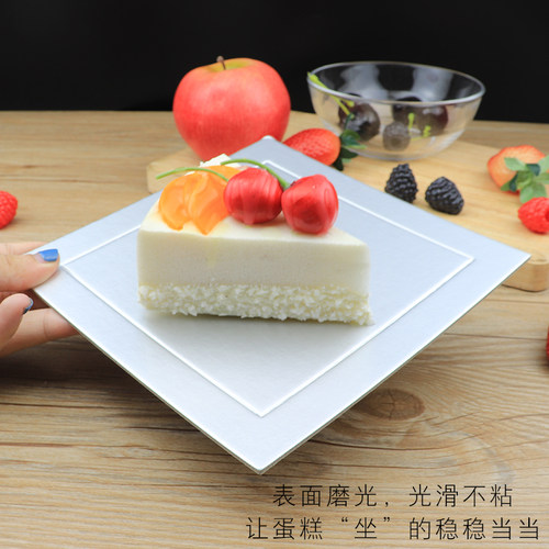 银色加厚硬纸垫正方形 蛋糕底托 慕斯纸托三角形慕斯金卡垫纸金垫 - 图0