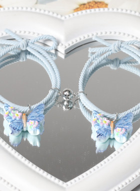 小清新甜美蝴蝶学生头绳ins风