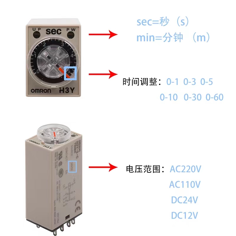 原装正品欧姆龙H3Y-2时间继电器H3Y-2-C通电延时DC24V H3Y-4-C-图0