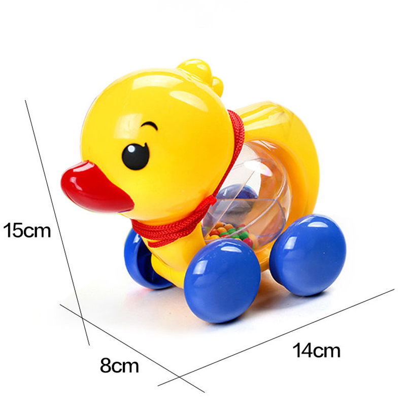 拖拉玩具小鸭儿童宝宝拉线拉绳带摇铃功能小黄鸭幼儿学步牵引玩具 - 图1
