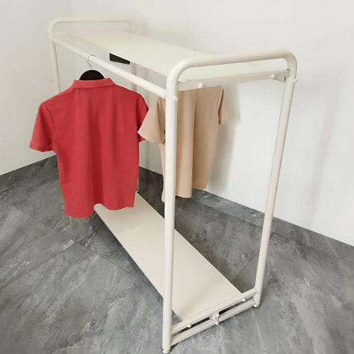 服装店中岛架落地式双排奶油风女装店铺中间双层货架童装展示架 - 图1