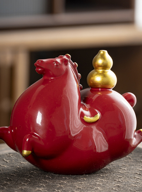 2026马年创意陶瓷马上有钱马上有福摆件办公室招财装饰品生日礼物