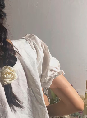 超仙少女油画山茶花发圈发圈头绳