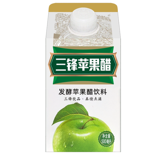三锋苹果醋饮料 苹果醋 果醋醋饮料 整箱500ml*15盒果醋整箱批发 - 图0