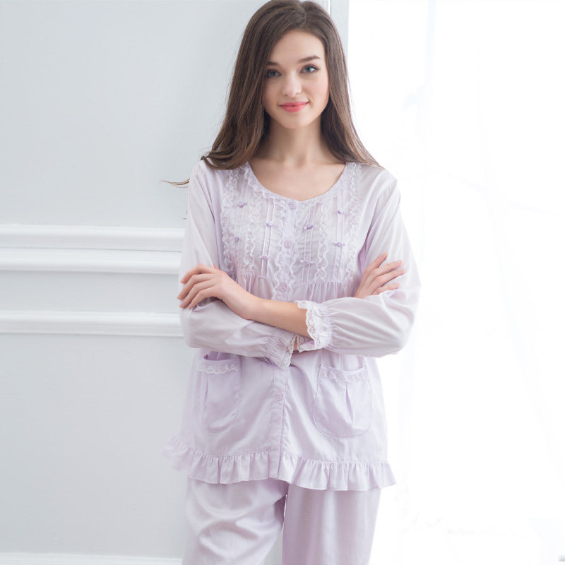 达尔丽专柜春秋纯棉长袖休闲睡衣 达尔丽曼丽睡衣/家居服套装