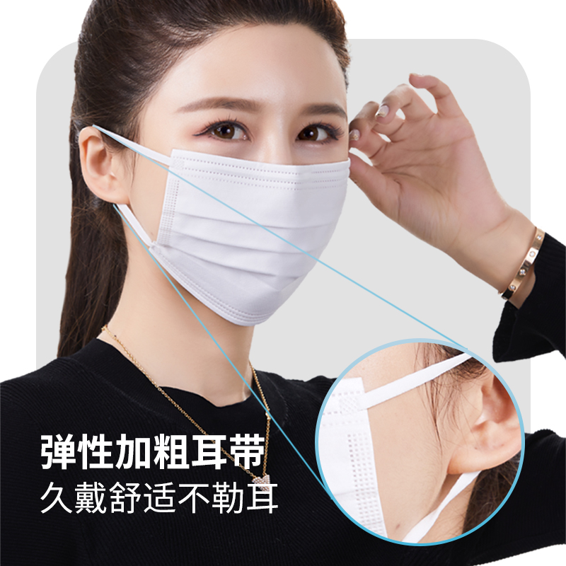 华医泰敏感肌适用医用口罩医疗口罩一次性白色三层独立包装-图2