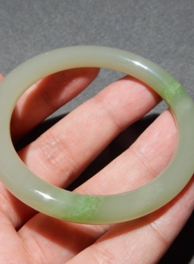 方言和田玉青白玉手镯53mm