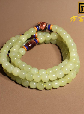 方言且末黄口料8mm老型珠项链