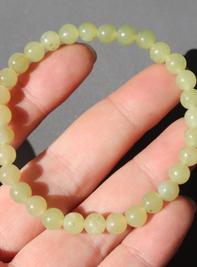 方言精品和田玉黄口带糖手串