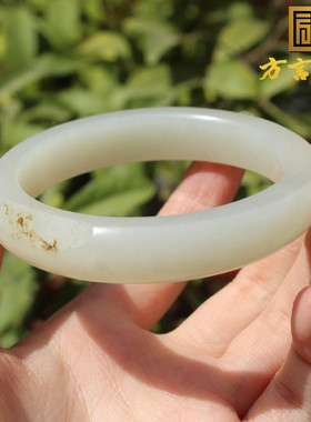 新疆玉龙河白玉籽料59mm正装手镯