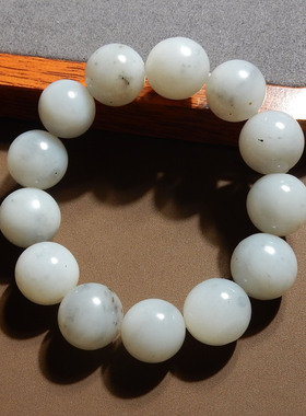 精品方言品牌和田玉特色新疆黄沁皮意境白玉底点墨青花手串手链s2