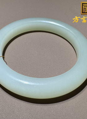 方言和田玉老坑青海料高冰起荧光冰茶色冰蜂蜜水色57mm手镯S8