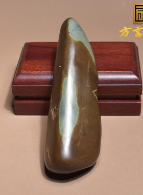 稀缺珍品方言和田玉新疆墨玉河无结构金鹿皮蓝调沙枣青原石玩料A1