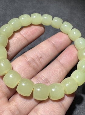 高品质方言新疆和田玉老熟且末黄口温润细腻无结构10mm直切手串S6