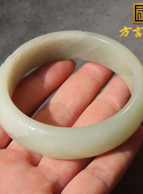 方言和田玉蓝调青白玉花开富贵镯