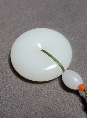 方言和田玉俄罗斯老坑料油润细腻无结构羊脂白玉平安扣吊坠挂件h2