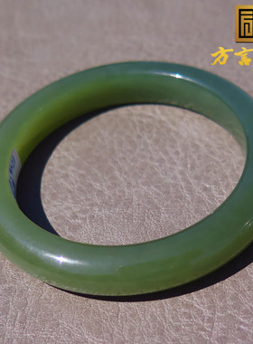 亮眼方言和田玉精品佩戴级青海老坑料细腻细腻湖水绿卡55mm手镯X5