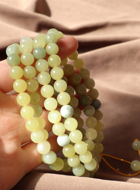 若羌黄口蓝皮8mm108圆珠多圈手串
