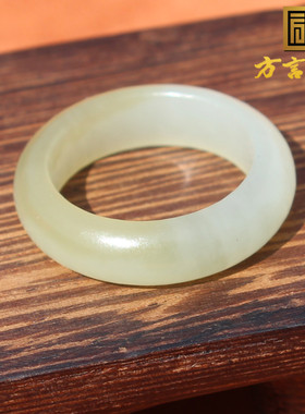 方言和田玉半山半水糖白玉戒指