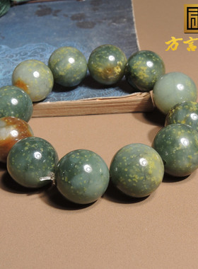 方言和田玉圆珠手链且末料蓝玉
