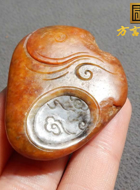 惊呆了方言和田玉新疆黄沁皮原石独籽细腻细腻水草花吊坠子挂件s2