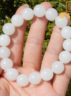方言和田玉新疆于田羊脂白玉手串