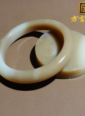 三色且末料糖白带青花卡59mm手镯