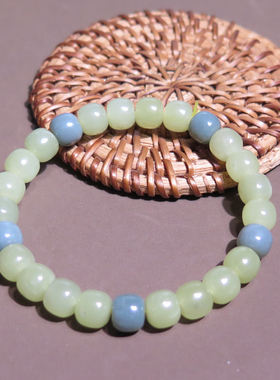 且末蓝皮黄口8mm老型珠单圈手串