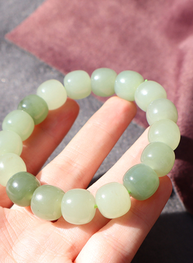 青海晴水湖水绿双色12MM老型手串