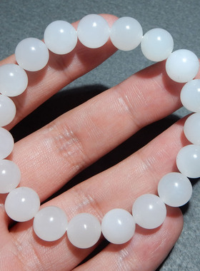 方言精品青海老坑羊脂白玉手串