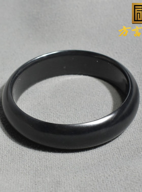 白玉底墨玉籽料56mm玉石手镯