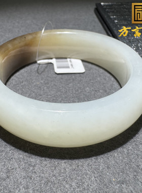 方言新疆和田玉老坑且末料一口糖糖白分明羊脂白玉温润52mm手镯S9