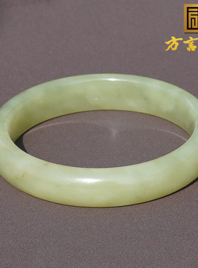 和田玉且末老坑高脂糯青黄口手镯