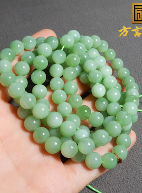 特色方言和田玉色标级俄罗斯粉青猫眼碧玉卡8mm108颗项链手链s2