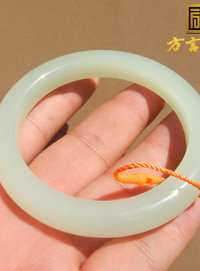 方言59mm手镯青海老坑料白玉正装