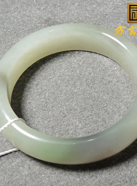 炸锅了！方言和田玉精品收藏级罕见细腻青海料带翠烟紫58mm手镯S