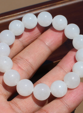 白玉手串圆珠12mm玉手链