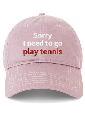 play tennis鸭舌帽韩国男女情侣百搭刺绣棒球帽显脸小遮阳帽子