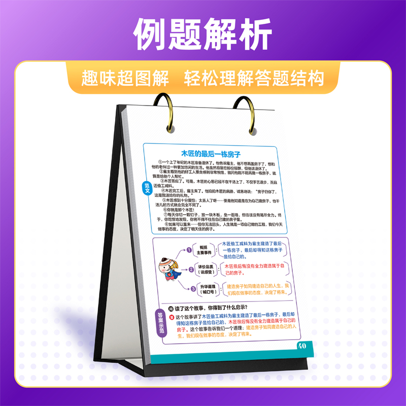 超图解阅读理解满分公式台历小学初中语文阅读理解专项训练答题技巧提分创意公式法训练书七年级八年级初一初二模板万能中考-图3