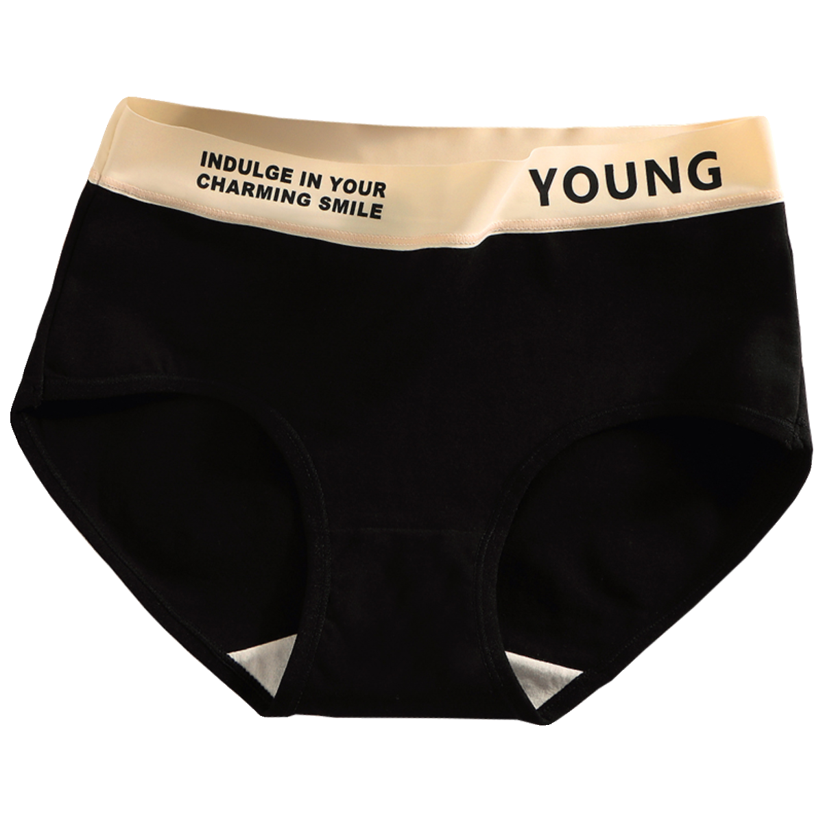 雅鹿内裤女纯棉抗菌运动风少女生简约中腰透气黑色白色三角短裤头,淘宝优惠券,粉丝福利购,淘宝优惠卷