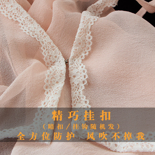 桑蚕丝夏季防晒护颈蕾丝口罩女透气真丝超大防护骑行防紫外线面罩 - 图2