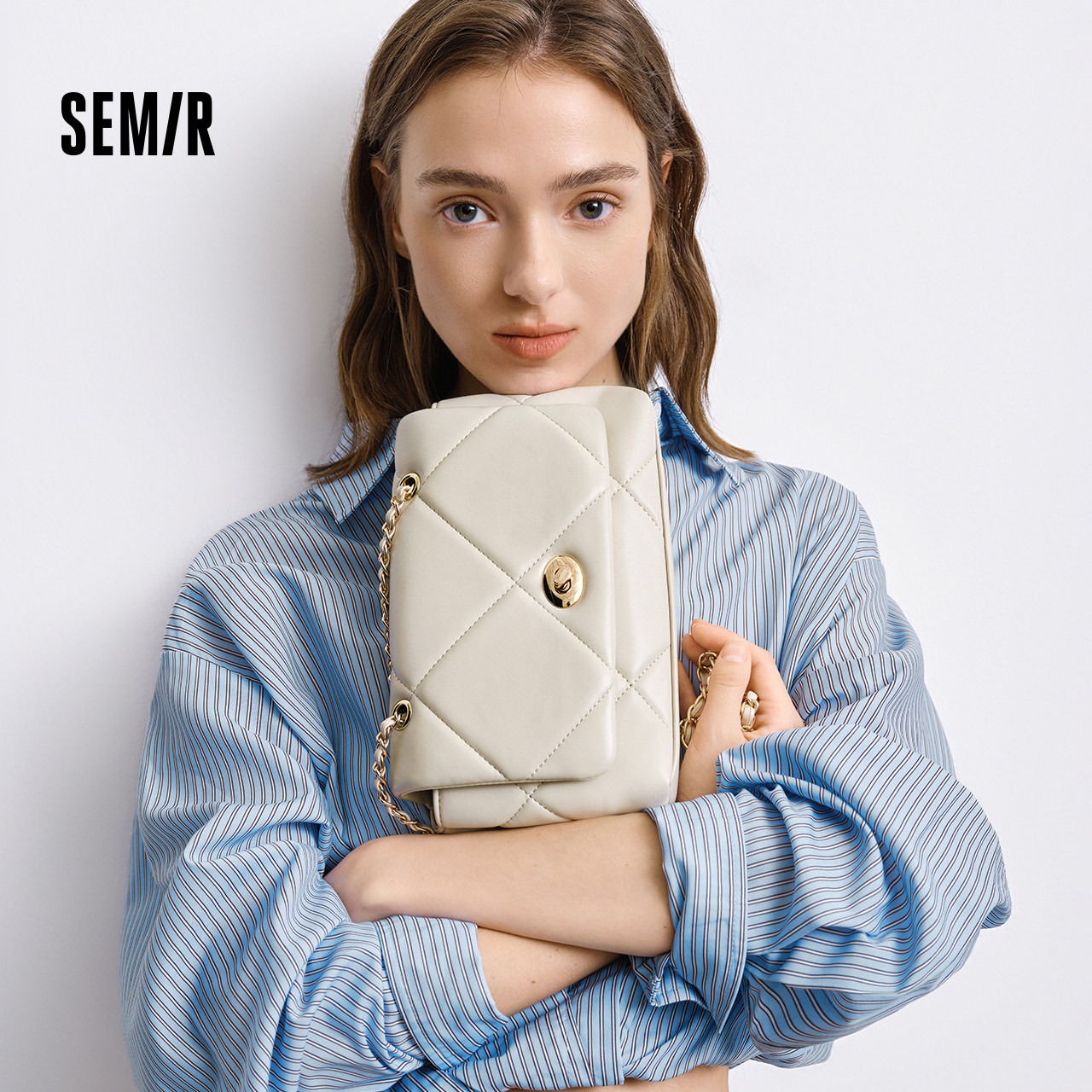 森马包包女小方包优雅小香风斜挎包菱格珍珠链条包2025新款单肩包,淘宝优惠券,粉丝福利购,淘宝优惠卷