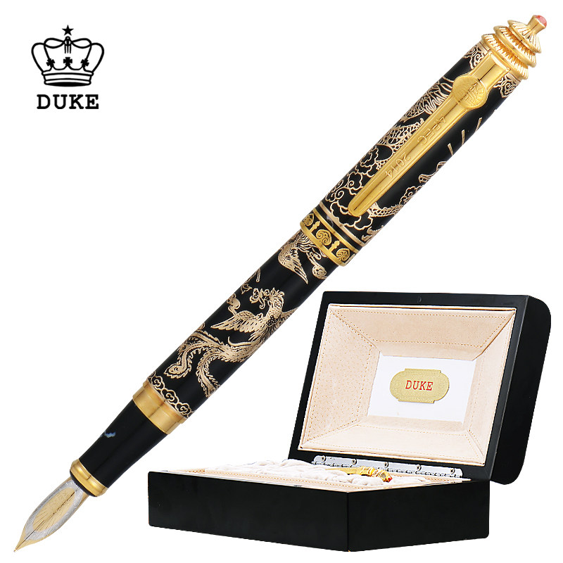 高端duke公爵钢笔龙腾天坛18k金笔尖墨水笔礼盒男仕高档签名钢笔_虎窝淘