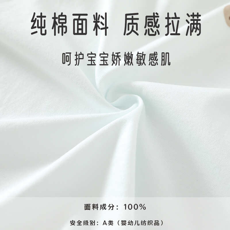 婧麒新生婴儿衣服夏季纯棉连体衣薄款夏天宝宝空调服睡衣短袖哈衣 - 图1