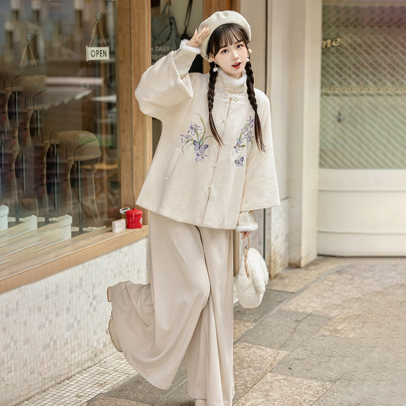 2026糯叽叽原创汉服女针织方领短衫改良宋裤秋冬保暖加厚汉元素,淘宝优惠券,粉丝福利购,淘宝优惠卷