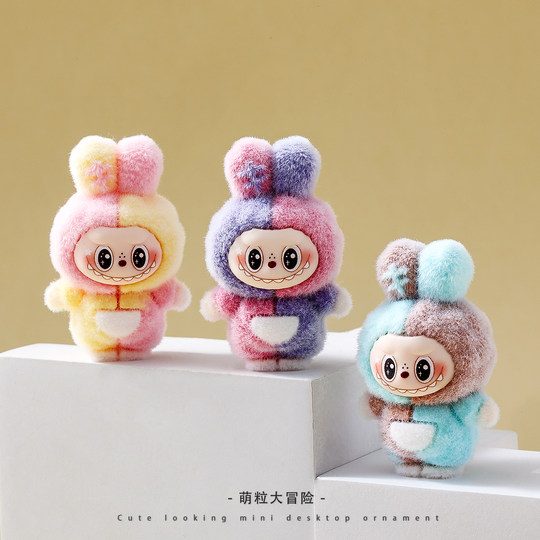 Beflocktes, kontrastfarbenes Häschen zum Selbermachen