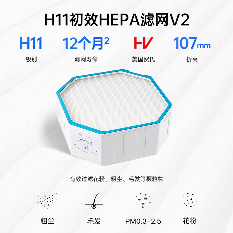 AirProce艾泊斯空气净化器H11初效HEPA滤网V2标配AI700/AI370底层-图0