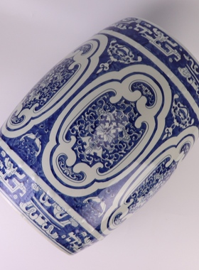 景德镇陶瓷装饰防水庭院送礼落地新中式青花缠枝莲民间凉墩凳子