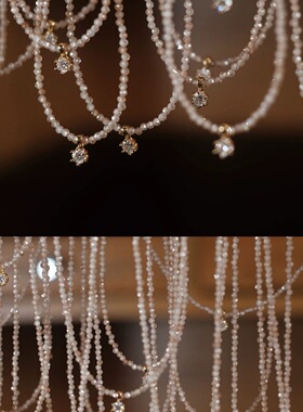 sanswood《歌剧魅影》香槟轻奢精致水晶锆石切面莫桑石纯银项链女